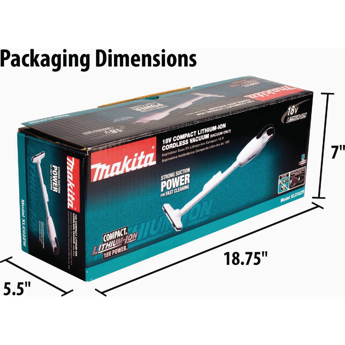Makita 18V LXT Cordless Bagless Compact Stick Vacuum Cleaner, White (Tool Only) Image 2