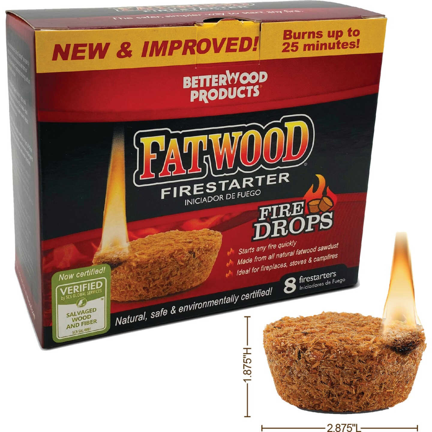 Fatwood Firedrops Fire Starter (8-Pack) Image 1