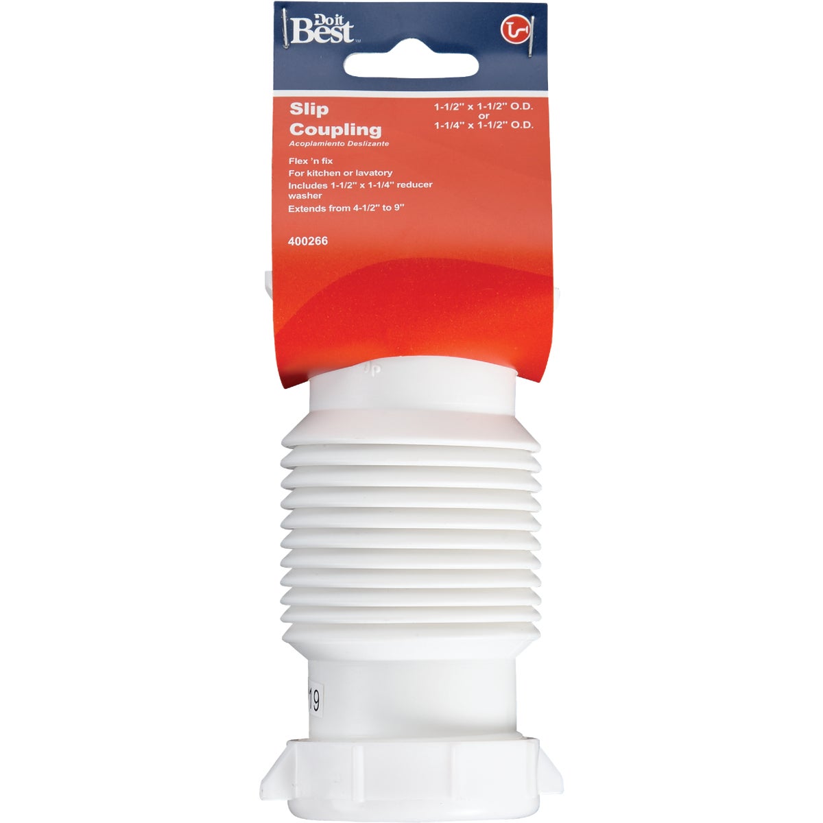 Do it Best 1-1/4 In. or 1-1/2 In. White Plastic Flexible Coupling and Elbow Image 2
