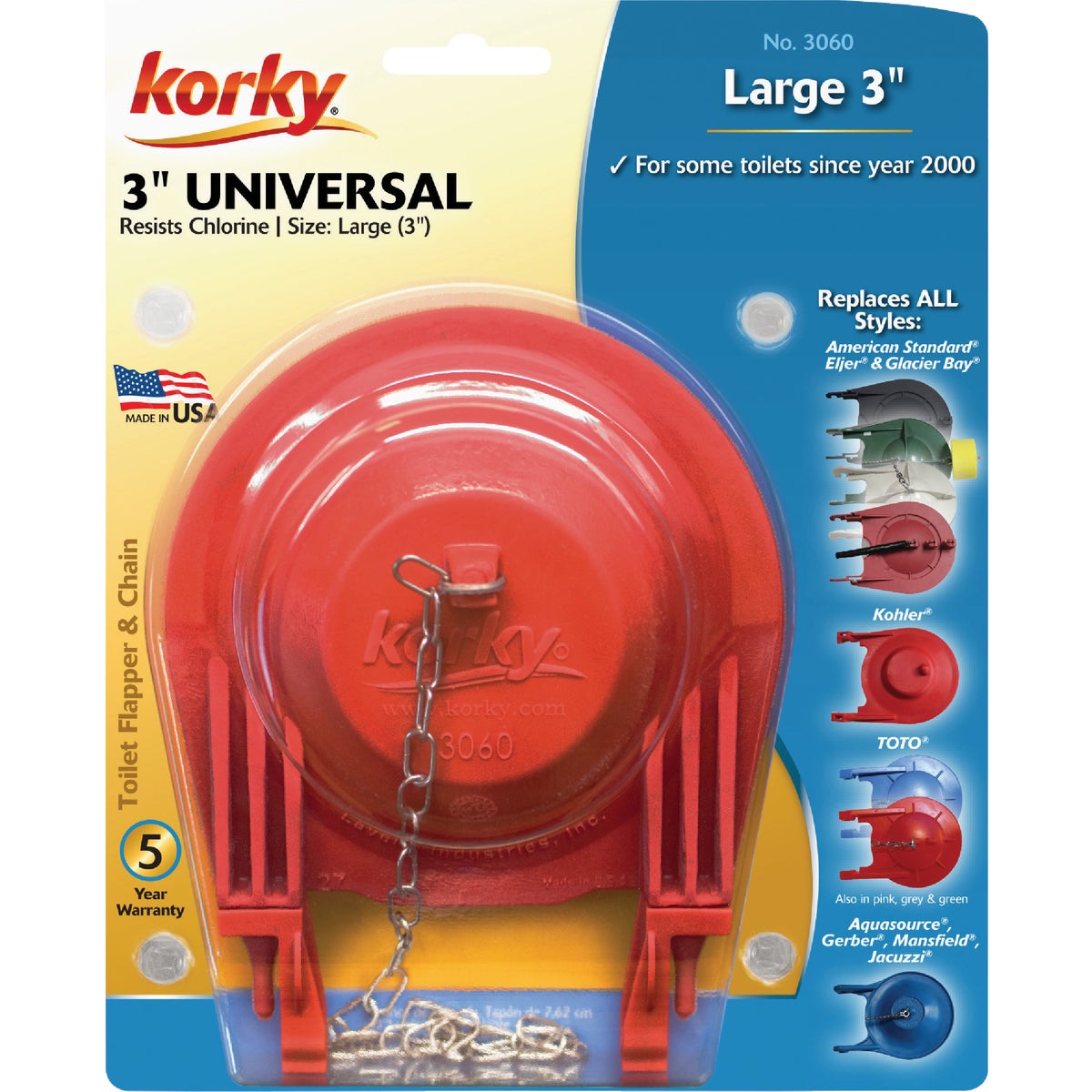 Korky 3 In. Premium Rubber Adjustable Flapper