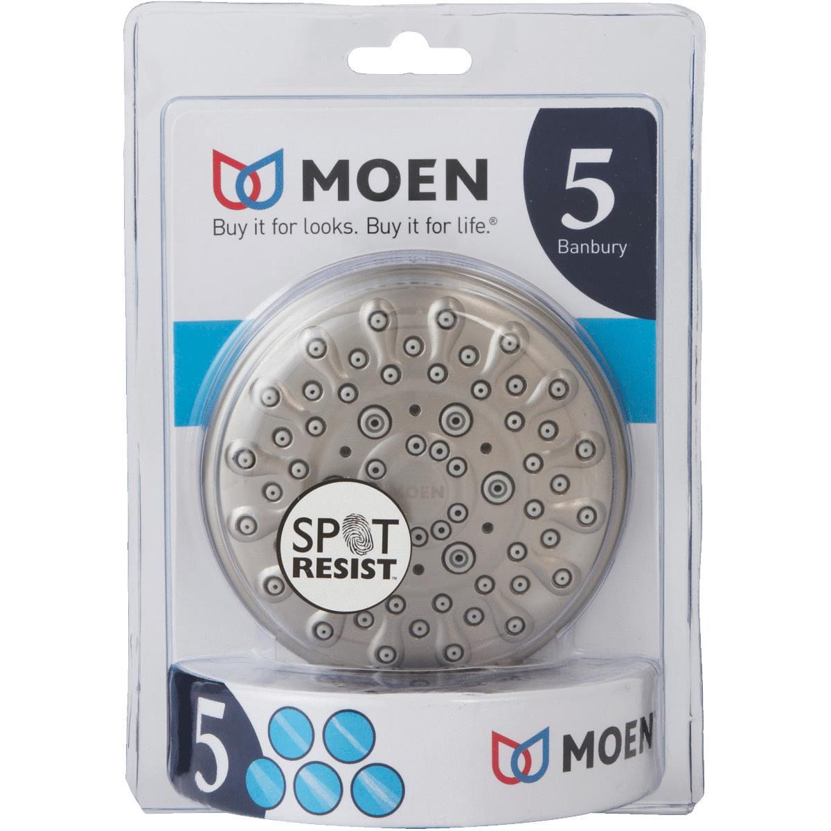 Moen Banbury 5-Spray 2.5 GPM Spot Resist Showerhead, Brushed Nickel 
