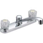 Home Impressions 2-Handle Double Acrylic Knob Kitchen Faucet, Chrome Image 1