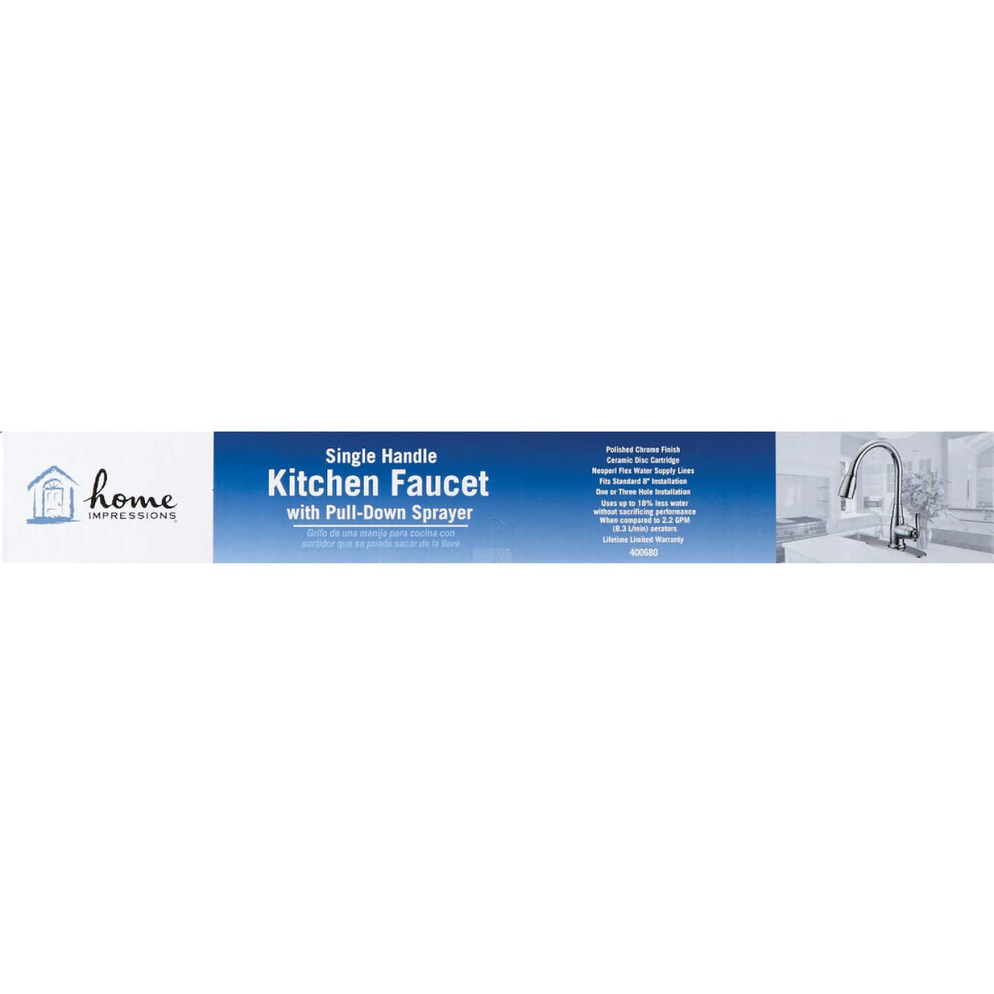 Home Impressions 1-Handle Lever Pull-Down Kitchen Faucet, Chrome Image 2