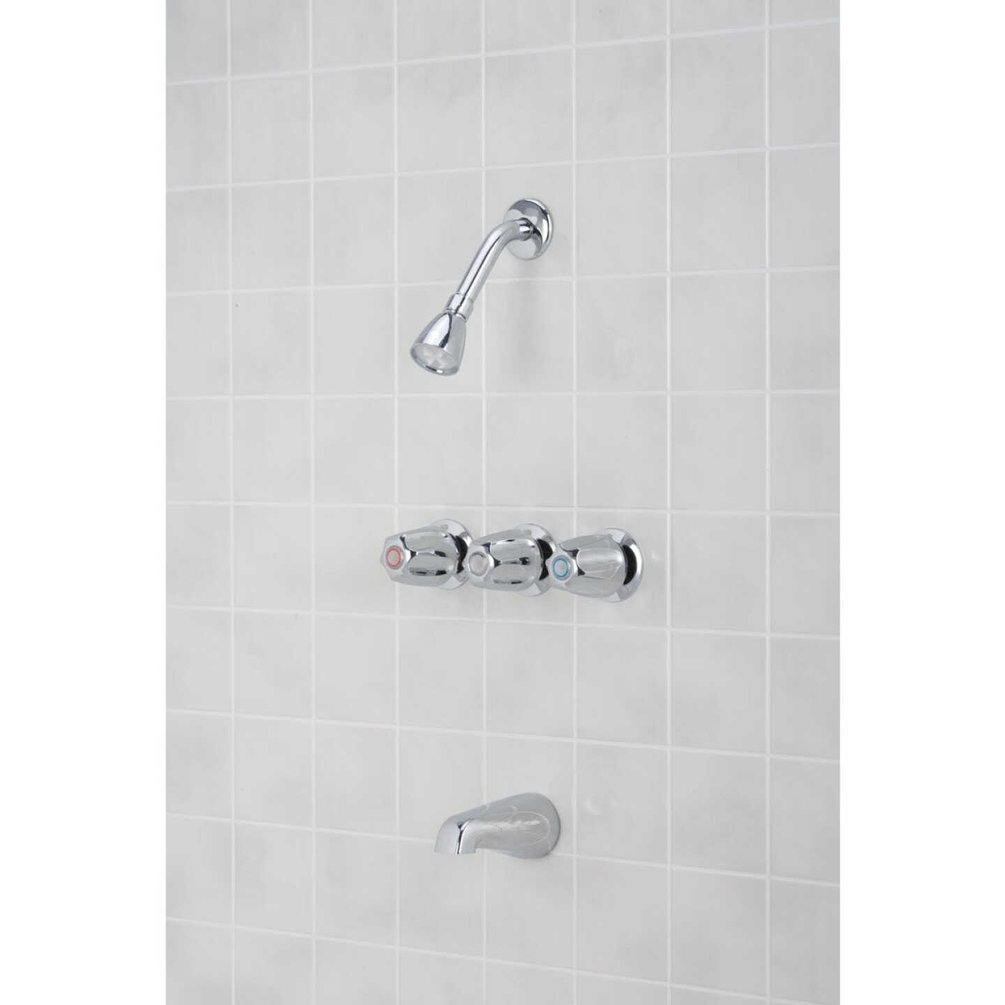 Home Impressions Chrome 3-Handle Metal Knob Tub & Shower Faucet Image 2