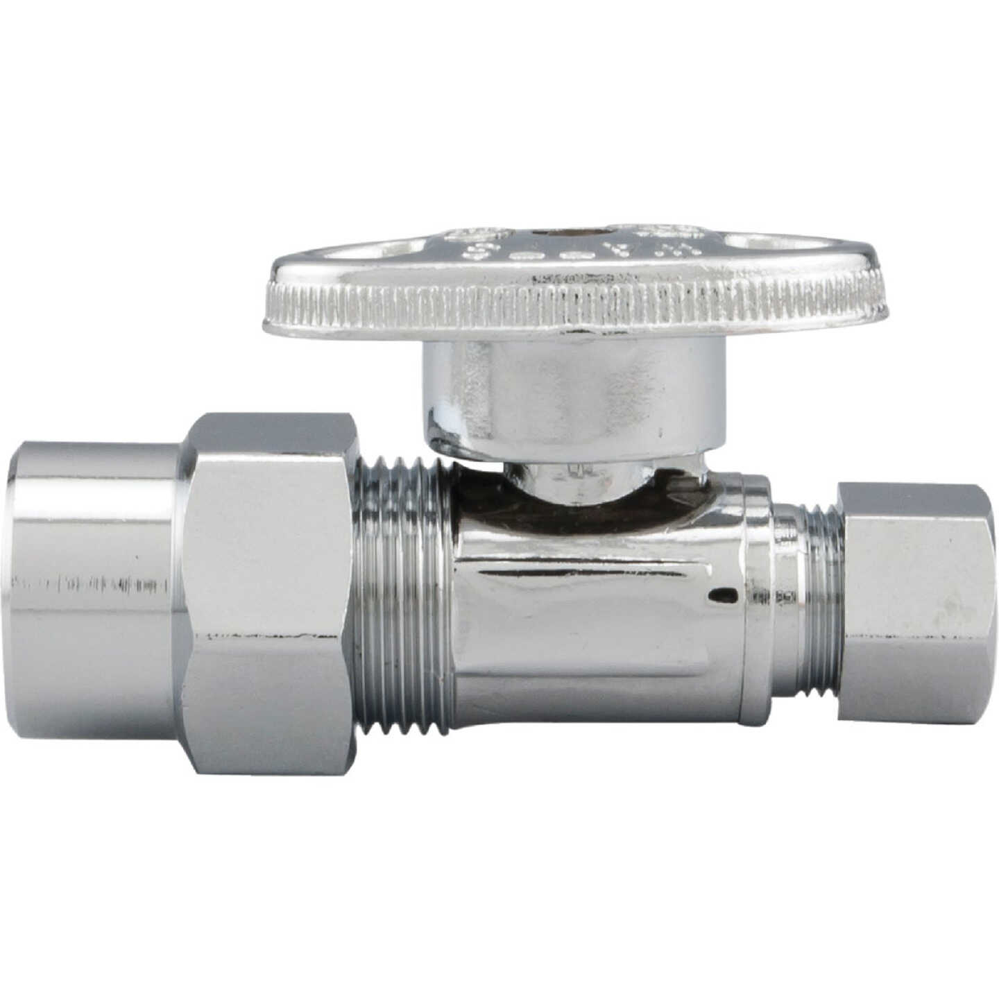ProLine 1/2 In. CPVC x 3/8 In. COMP Chrome-Plated Brass Straight Stop Image 1