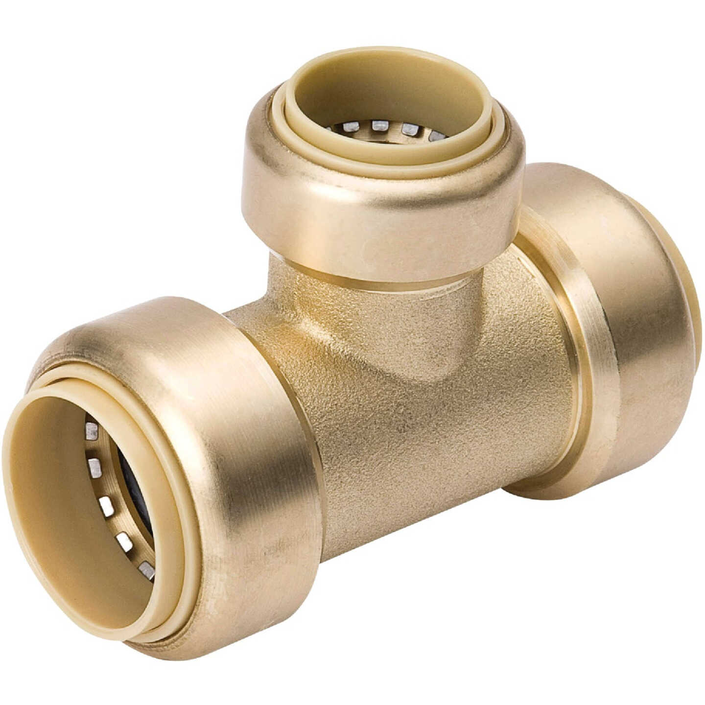 ProLine 3/4 In. PF x 1/2 In. PF Brass Push Fit Reducing Tee Image 1