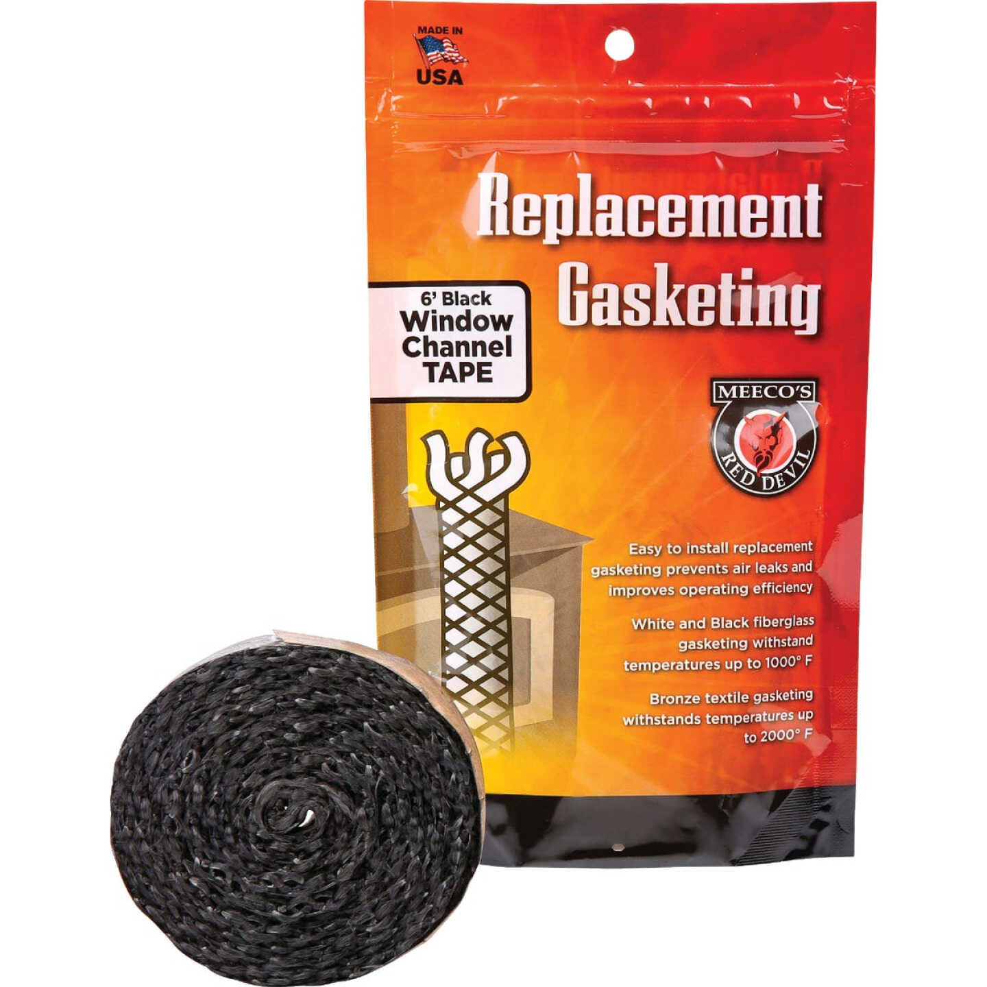 Meeco's Red Devil 3/4 In. x 6 Ft. Black Tape Gasketing Image 1