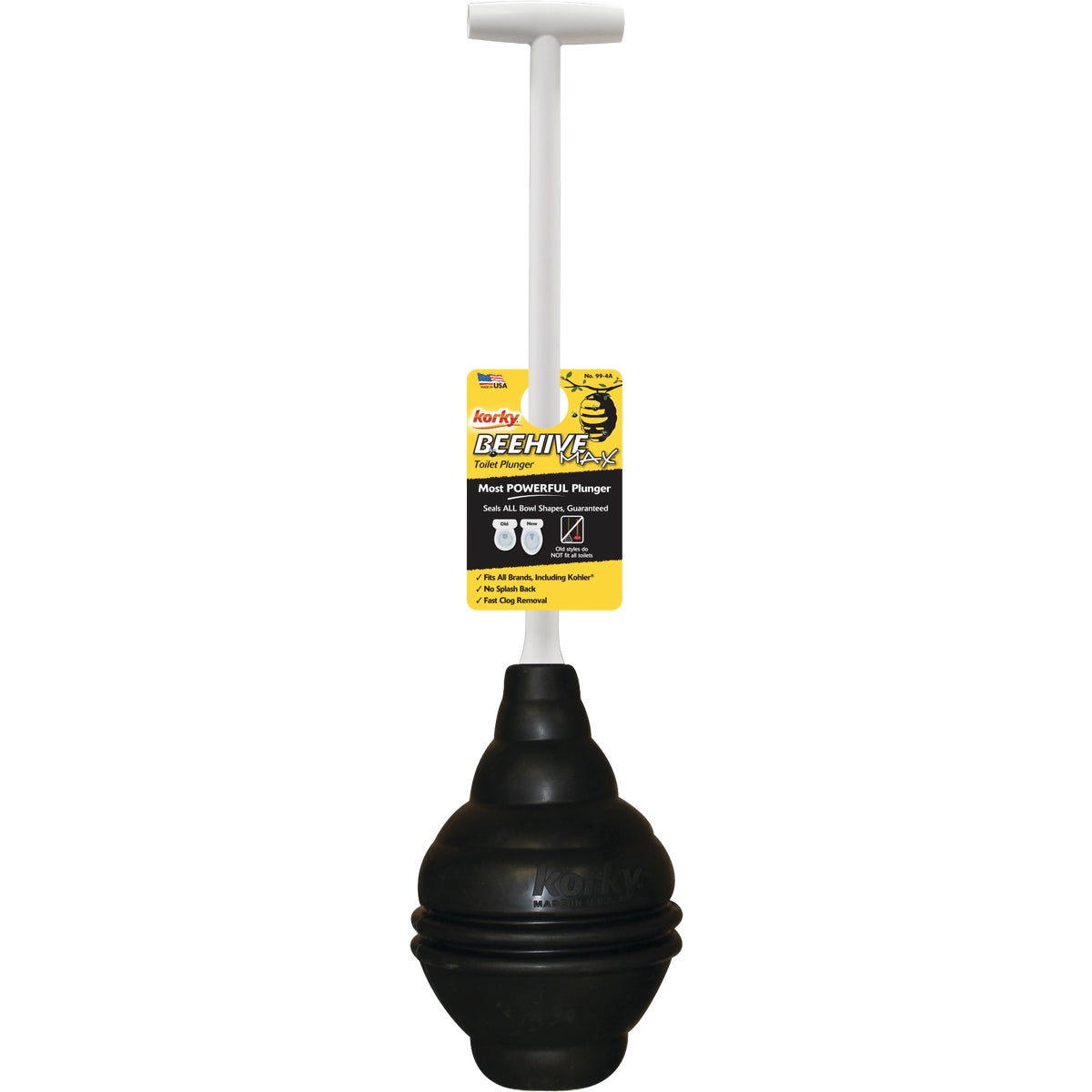 Korky Flexible Bellowed Head 6.5" Toilet Plunger