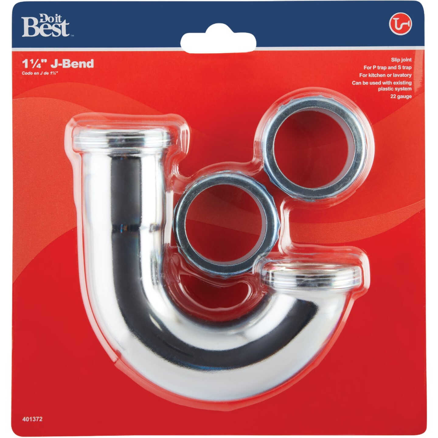 Do it Best 1-1/4 In. Chrome Plated J-Bend, Carded Image 2