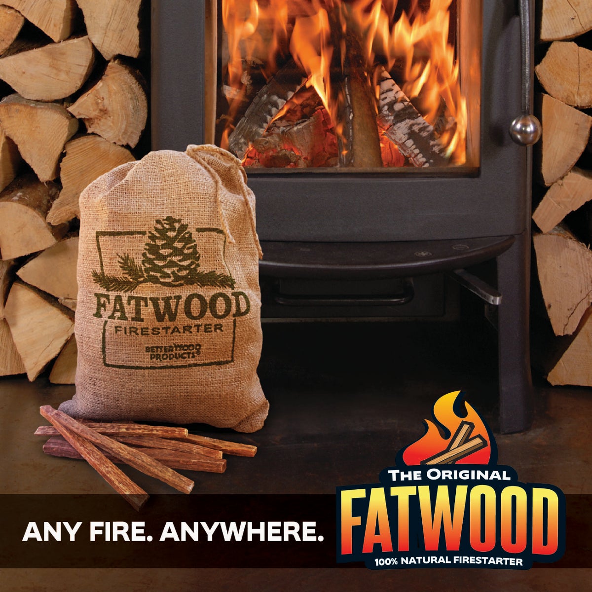 Fatwood 8 Lb. Fire Starter in Burlap Bag Image 6