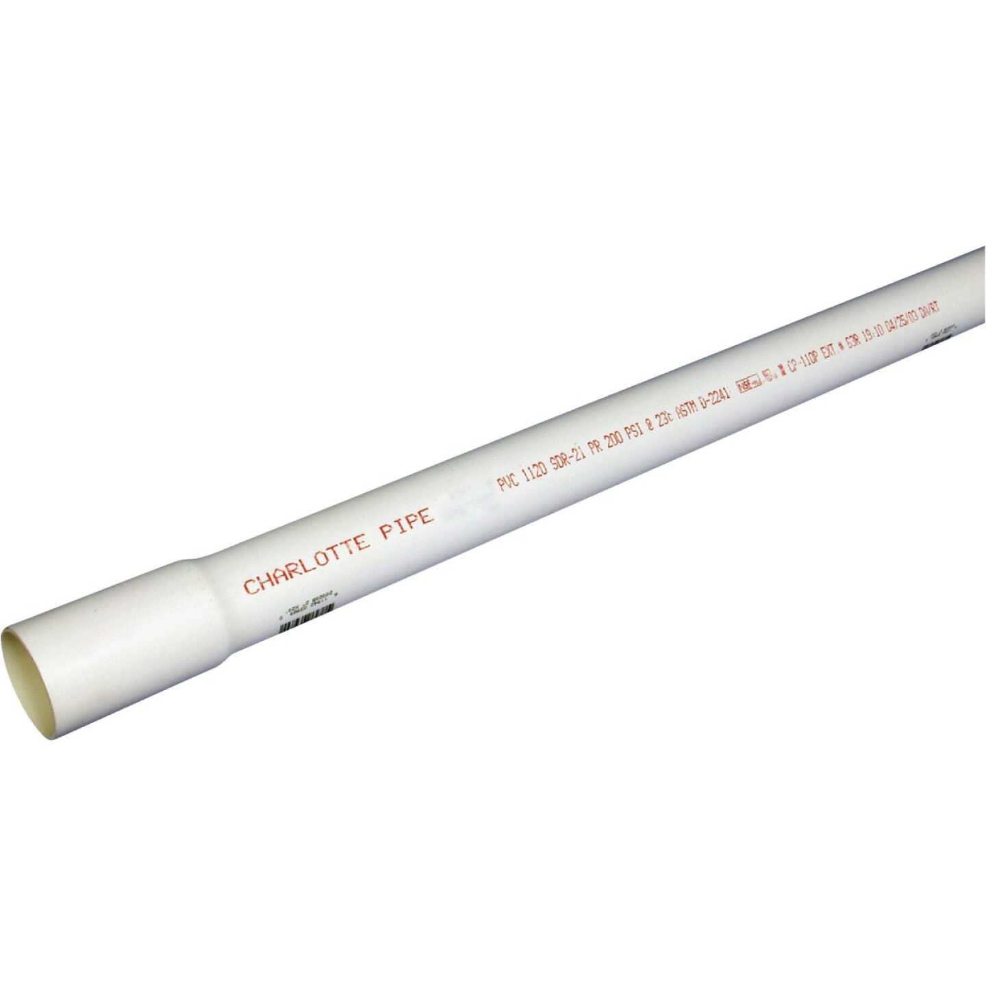 Charlotte Pipe 3/4 In. x 20 Ft. Cold Water PVC Pressure Pipe, SDR 21, Belled End Image 1