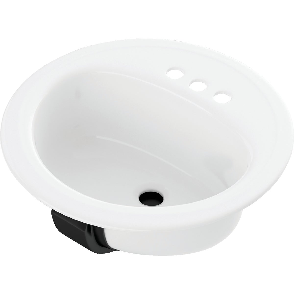 Bootz Laurel Round White Drop-In Bathroom Sink