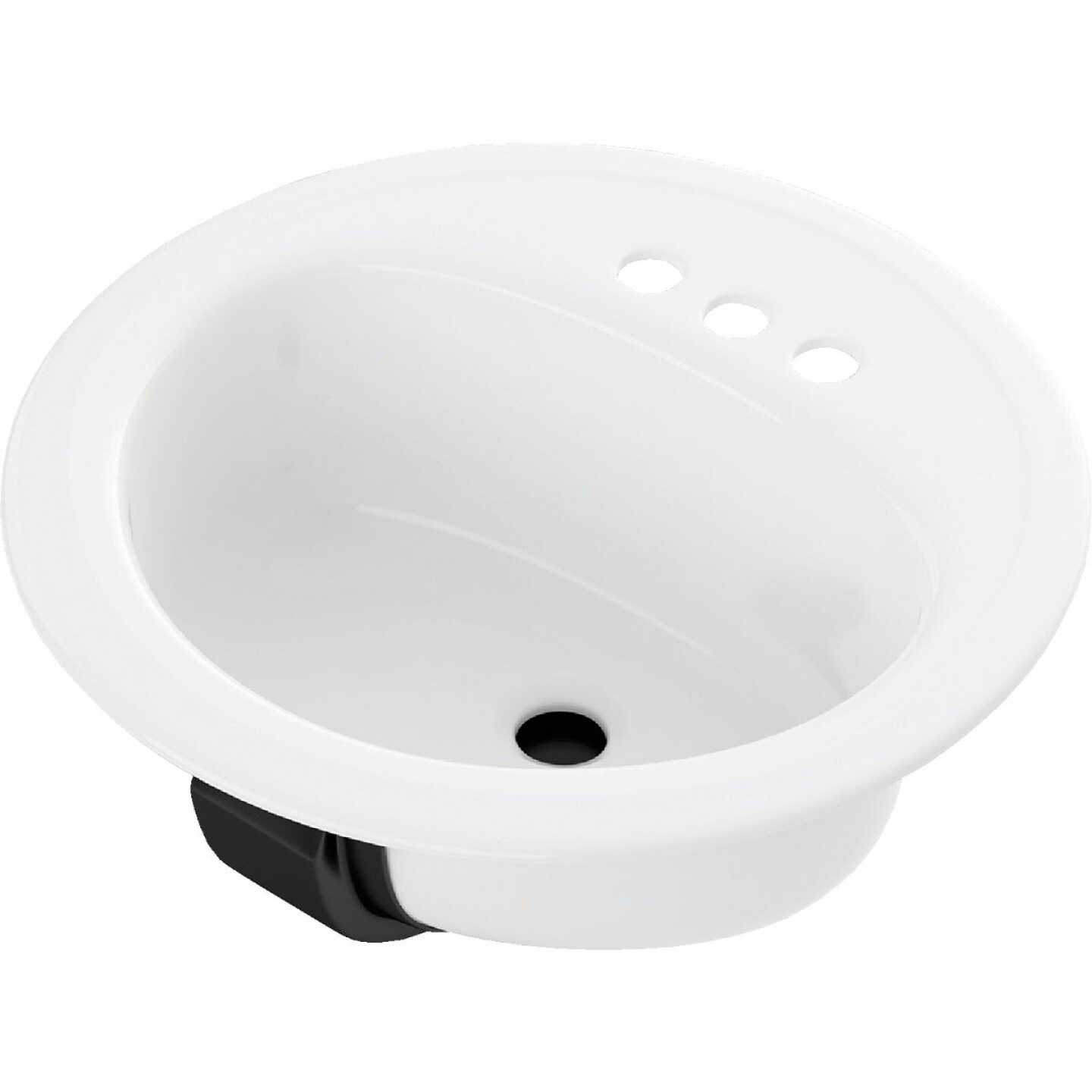 Bootz Laurel Round White Drop-In Bathroom Sink Image 1