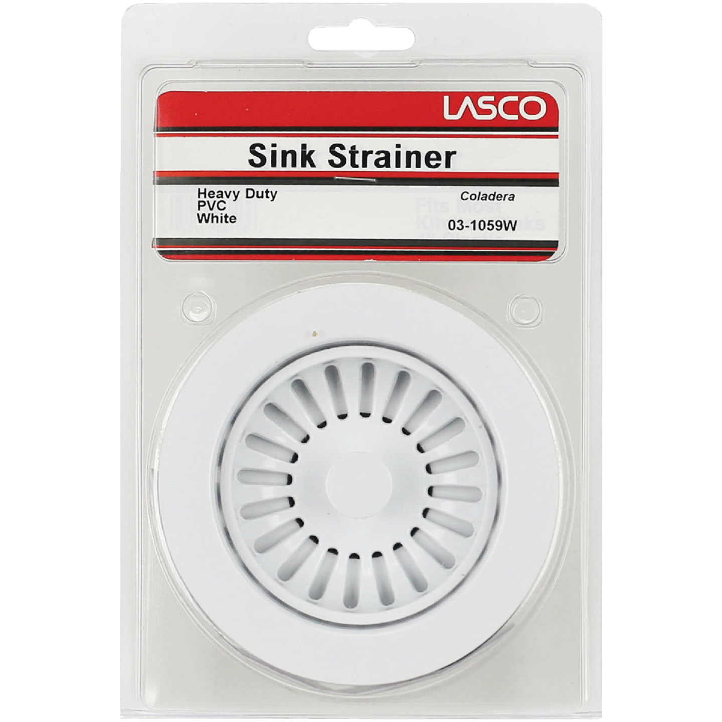 Lasco 3-1/2 In. Heavy-Duty Basket Strainer Assembly, White Image 2