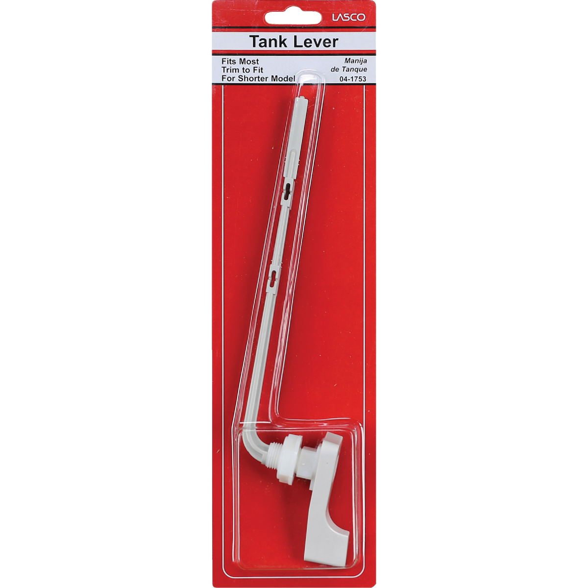 Lasco White Plastic Tank Lever with Plastic Arm Image 2