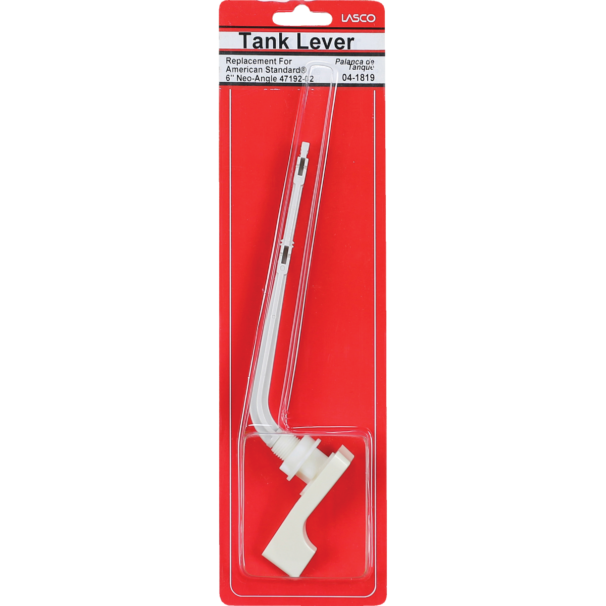 Lasco 22 Degree White Tank Lever with Plastic Arm For American Standard Image 2