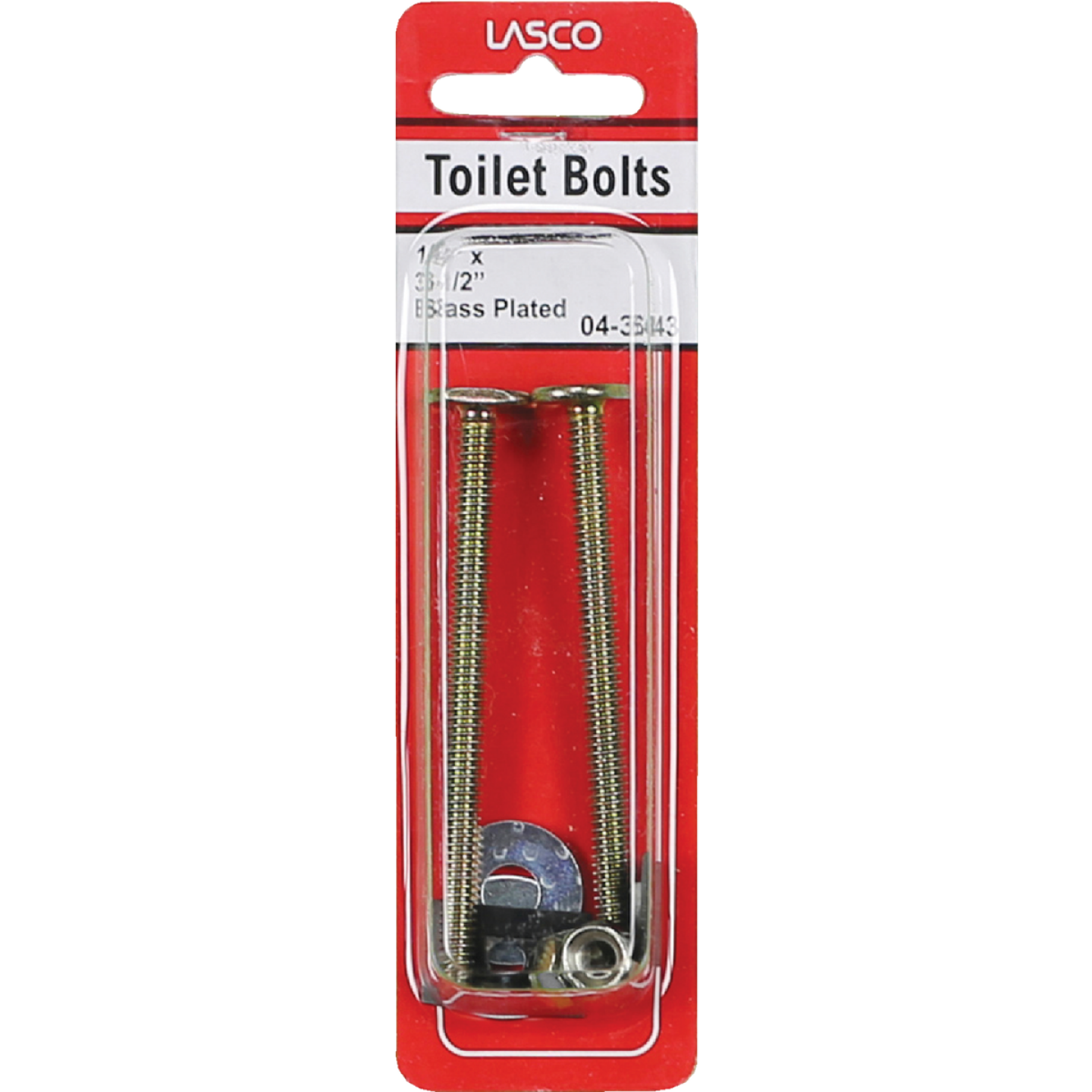 Lasco 1/4 In. x 3-1/4 In. Long Brass Plated Steel Toilet Bolts Image 2
