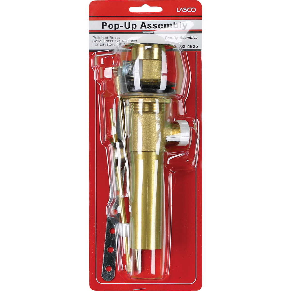 Lasco 1-1/4 In. Polished Brass Pop-Up Assembly Image 2