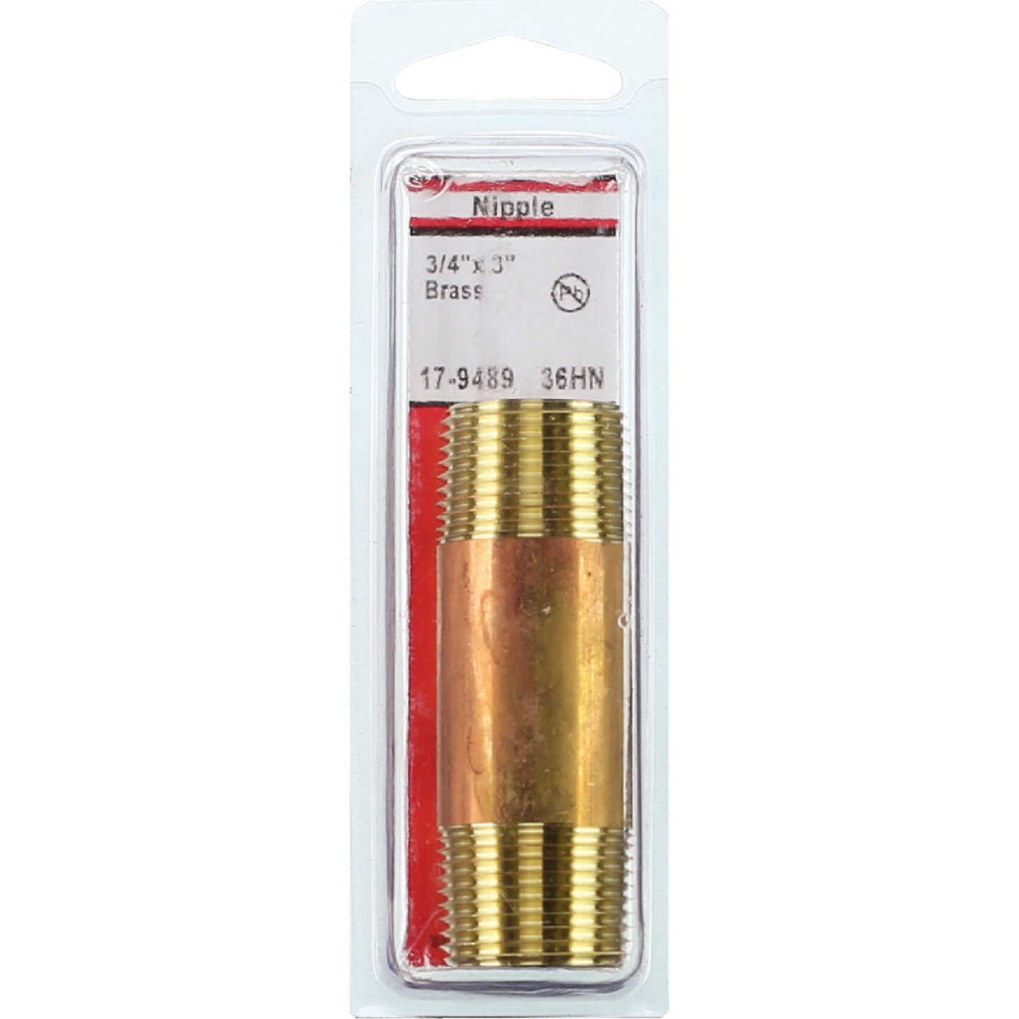 Lasco 3/4 In. x 3 In. Red Brass Nipple Image 2