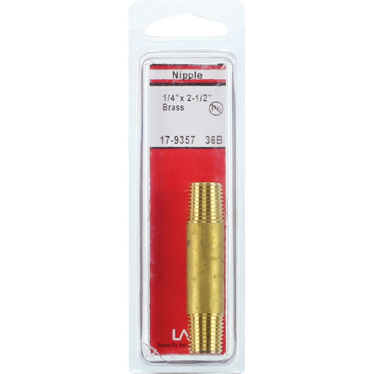 Lasco 1/4 In. x 2-1/2 In. Brass Nipple Image 2