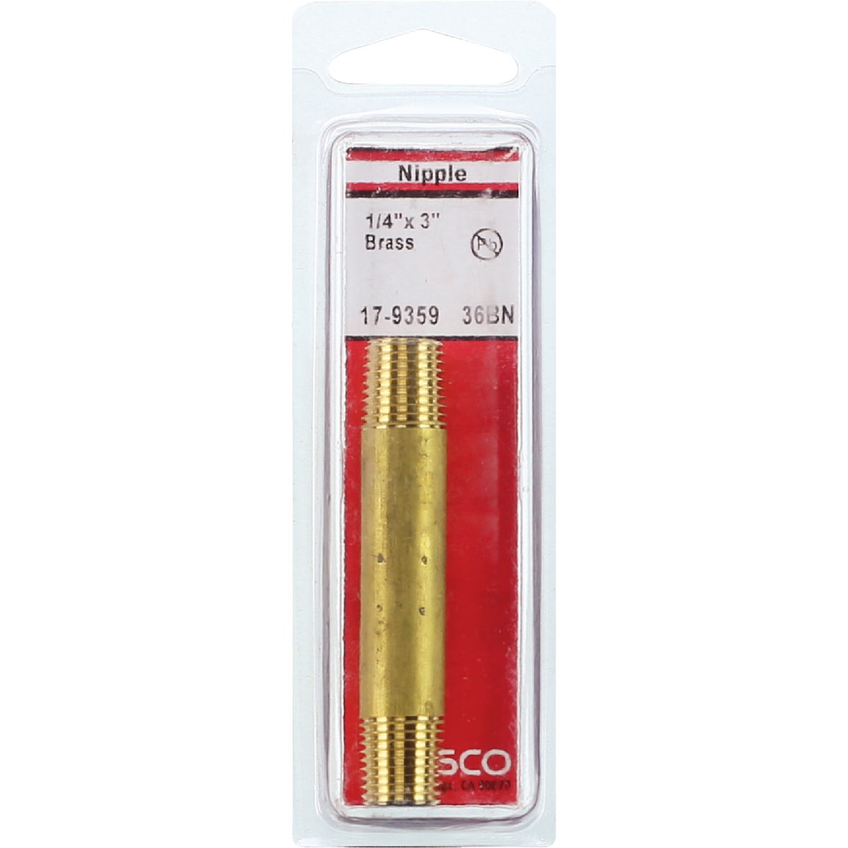 Lasco 1/4 In. x 3 In. Brass Nipple Image 2