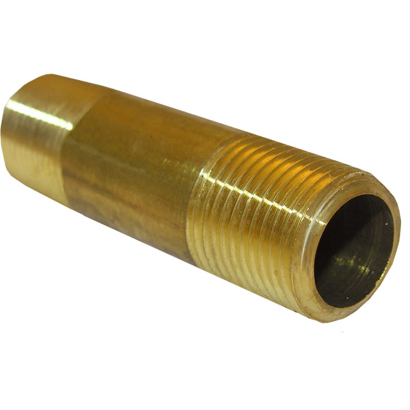 Lasco 3/8 In. MPT x 1-1/2 In. Short Brass Nipple Image 1