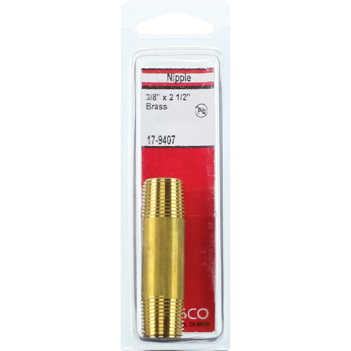 Lasco 3/8 In. x 2-1/2 In. Brass Nipple Image 2