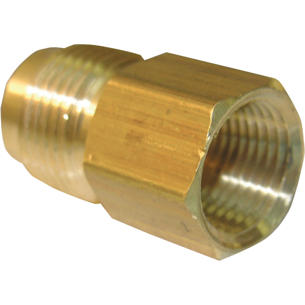 Lasco 1/2 In.M x 3/8 In. FPT Brass Flare Adapter Image 1
