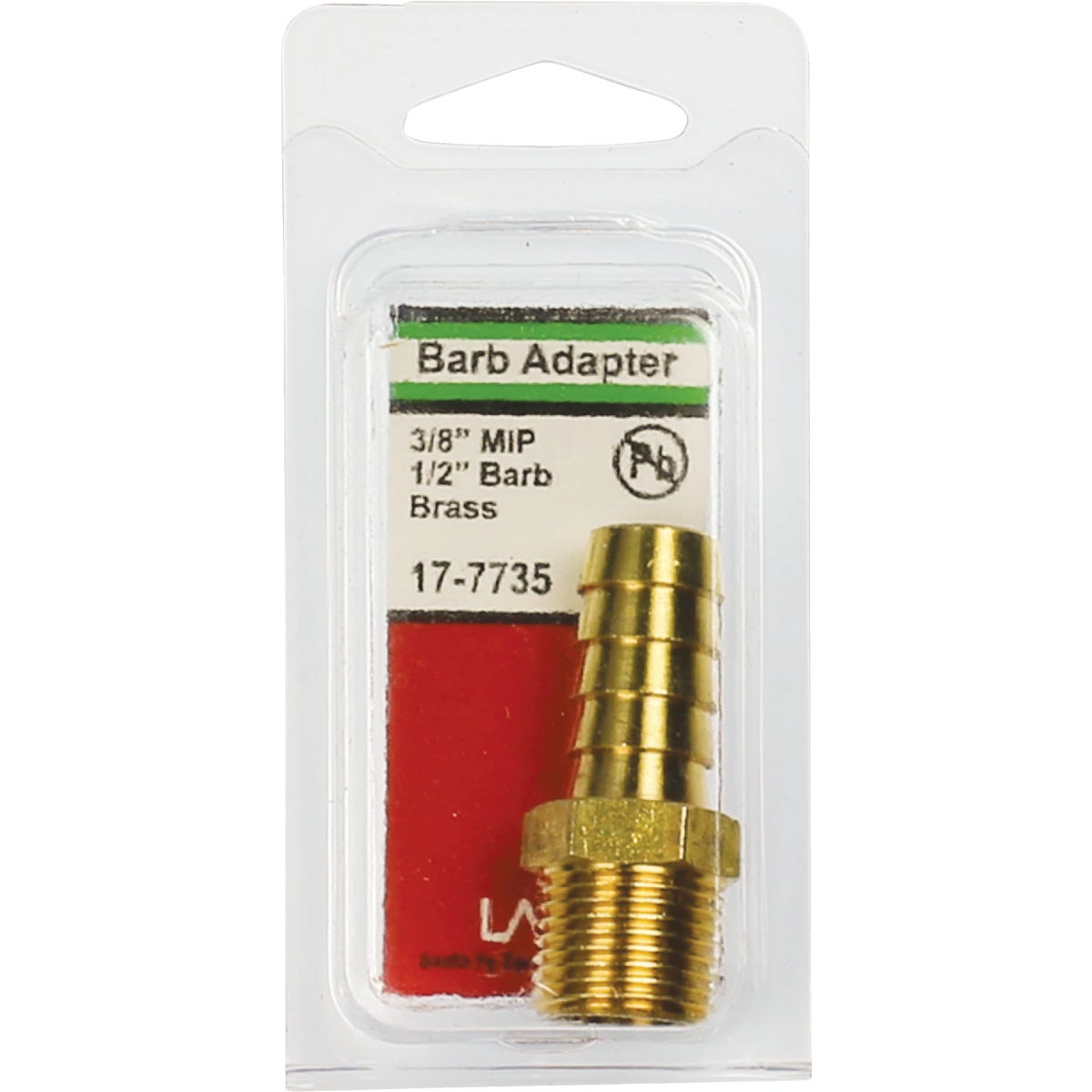 Lasco 3/8 In. MPT x 1/2 In. Brass Hose Barb Adapter Image 2