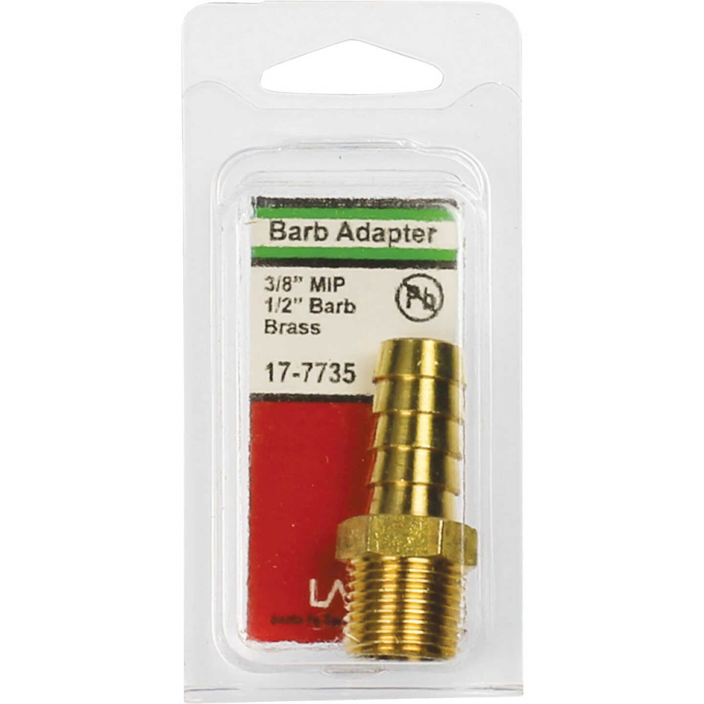 Lasco 3/8 In. MPT x 1/2 In. Brass Hose Barb Adapter Image 2