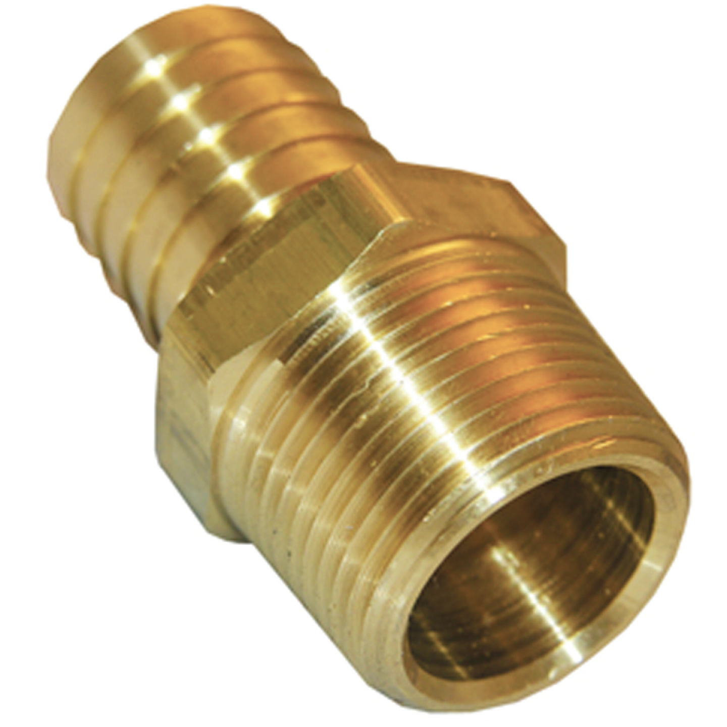 Lasco 1/2 In. MPT x 3/8 In. Brass Hose Barb Adapter Image 1