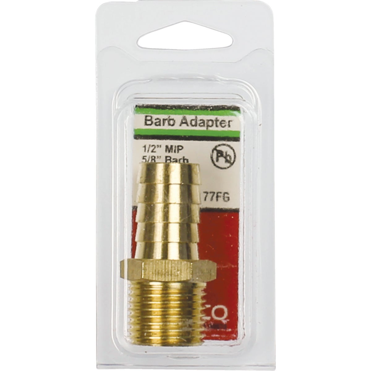 Lasco 1/2 In. MPT x 5/8 In. Brass Hose Barb Adapter Image 2