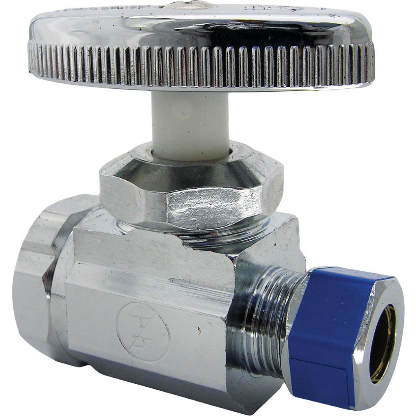 Lasco 1/2 In. FIP Inlet x 3/8 In. Compression Outlet Brass Straight Stop Valve Image 1