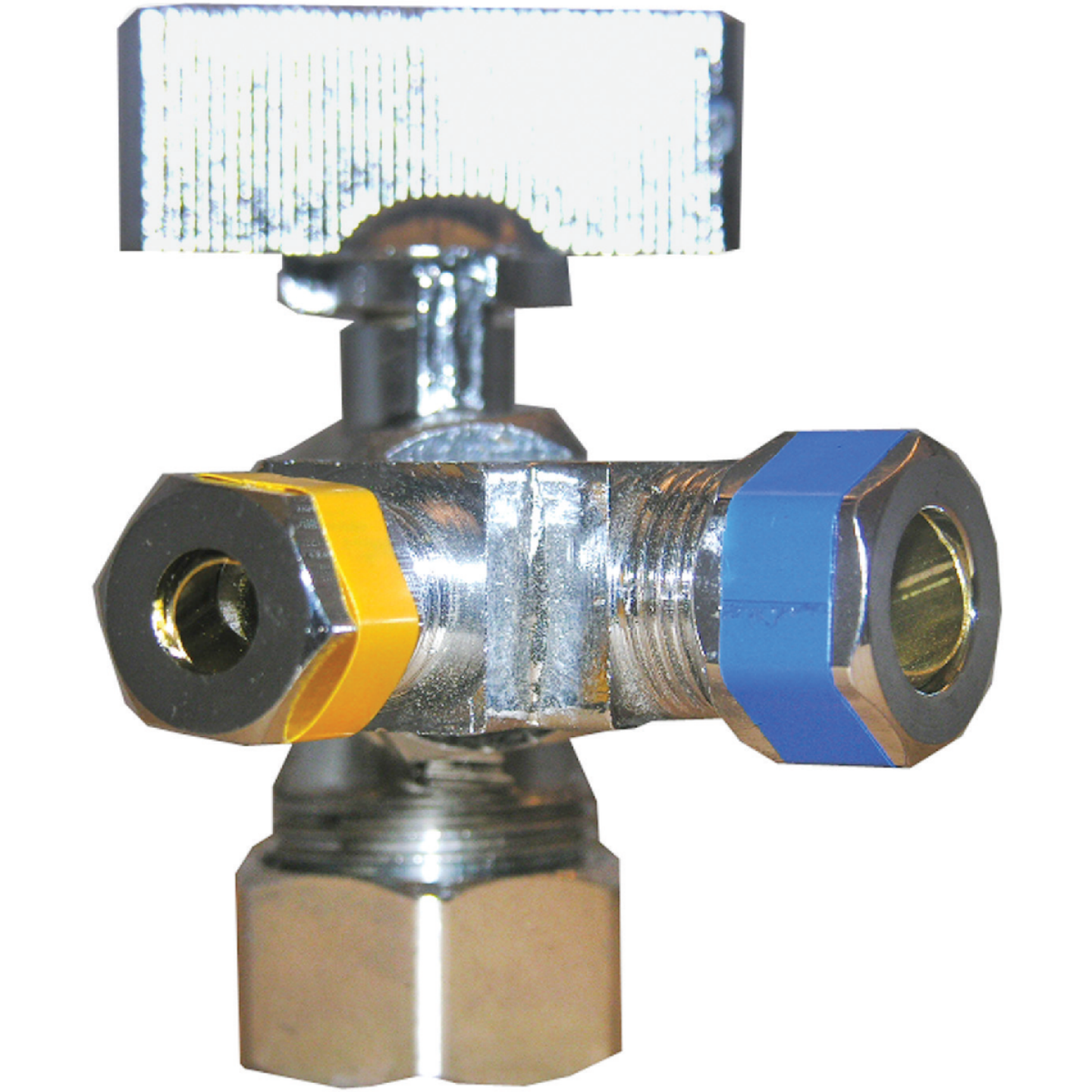 Lasco 5/8 In. C Inletx3/8 In. C Outletx1/4 In. C Outlet 1/4 Turn Angle Valve Image 1
