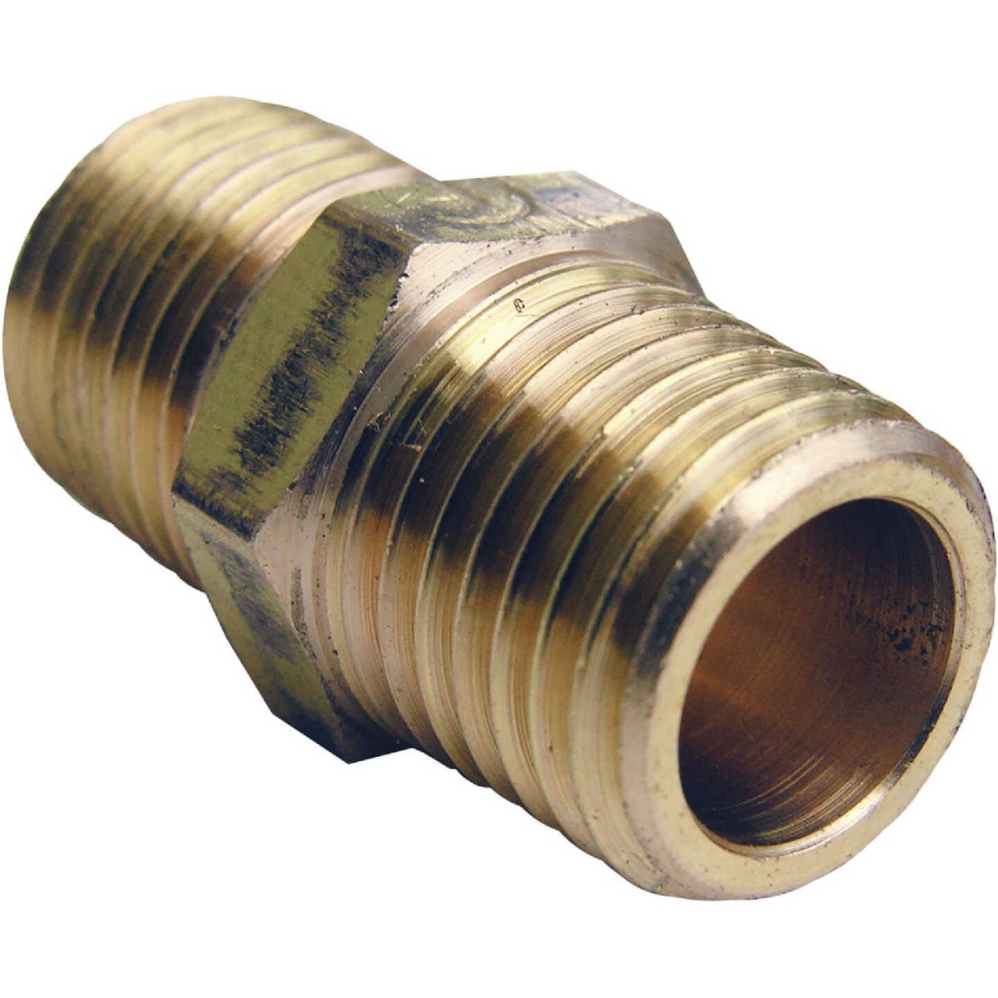 Lasco 1/4 In. MPT x 1/4 In. MPT Brass Hex Nipple Image 1