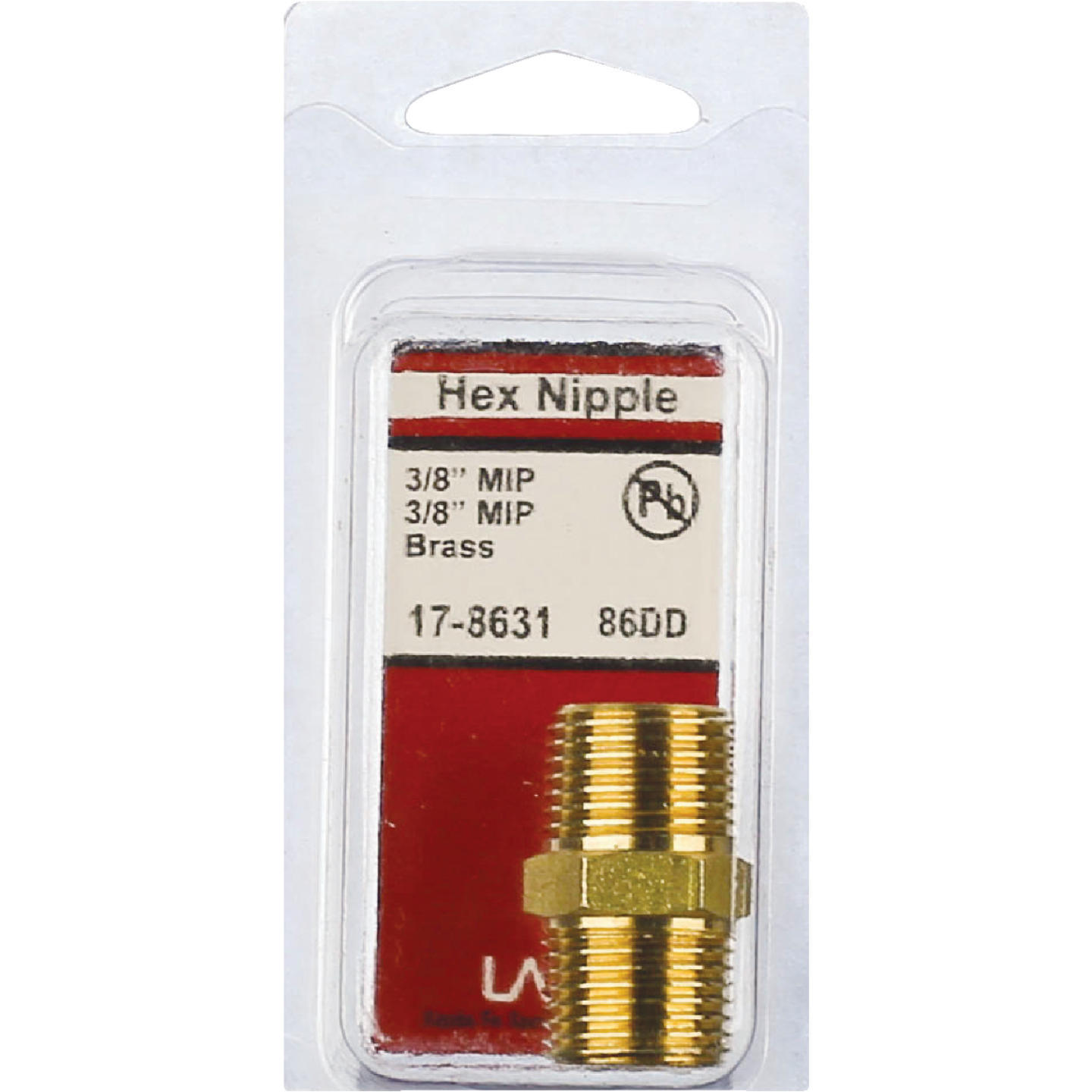 Lasco 3/8 In. MPT x 3/8 In. MPT Brass Hex Nipple Image 2