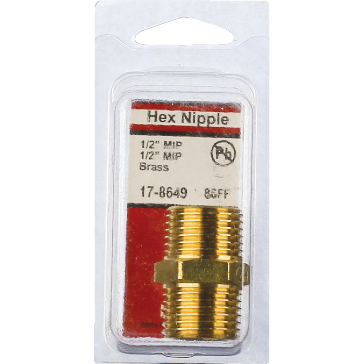Lasco 1/2 In. MPT x 1/2 In. MPT Brass Hex Nipple Image 2