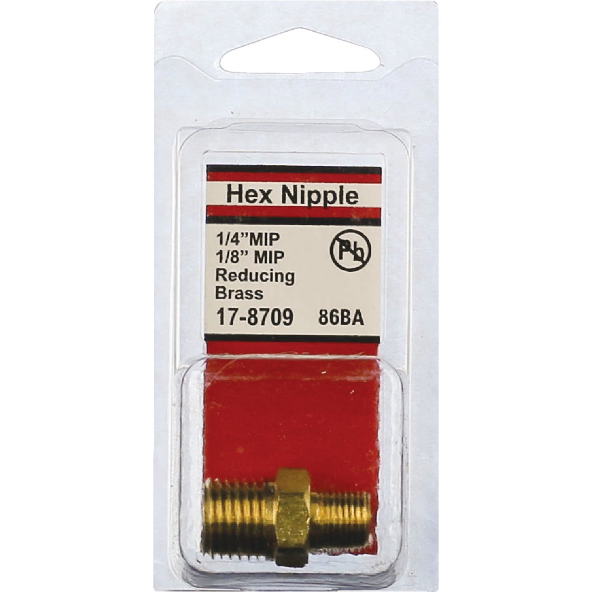 Lasco 1/4 In. MPT x 1/8 In. MPT Brass Hex Nipple Image 2