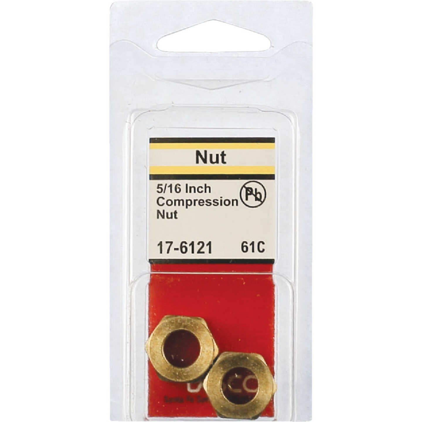 Lasco 5/16 In. Brass Compression Nut (2-Pack) Image 2