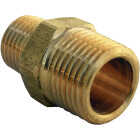 Lasco 3/8 In. MPT x 1/4 In. MPT Brass Hex Nipple Image 1