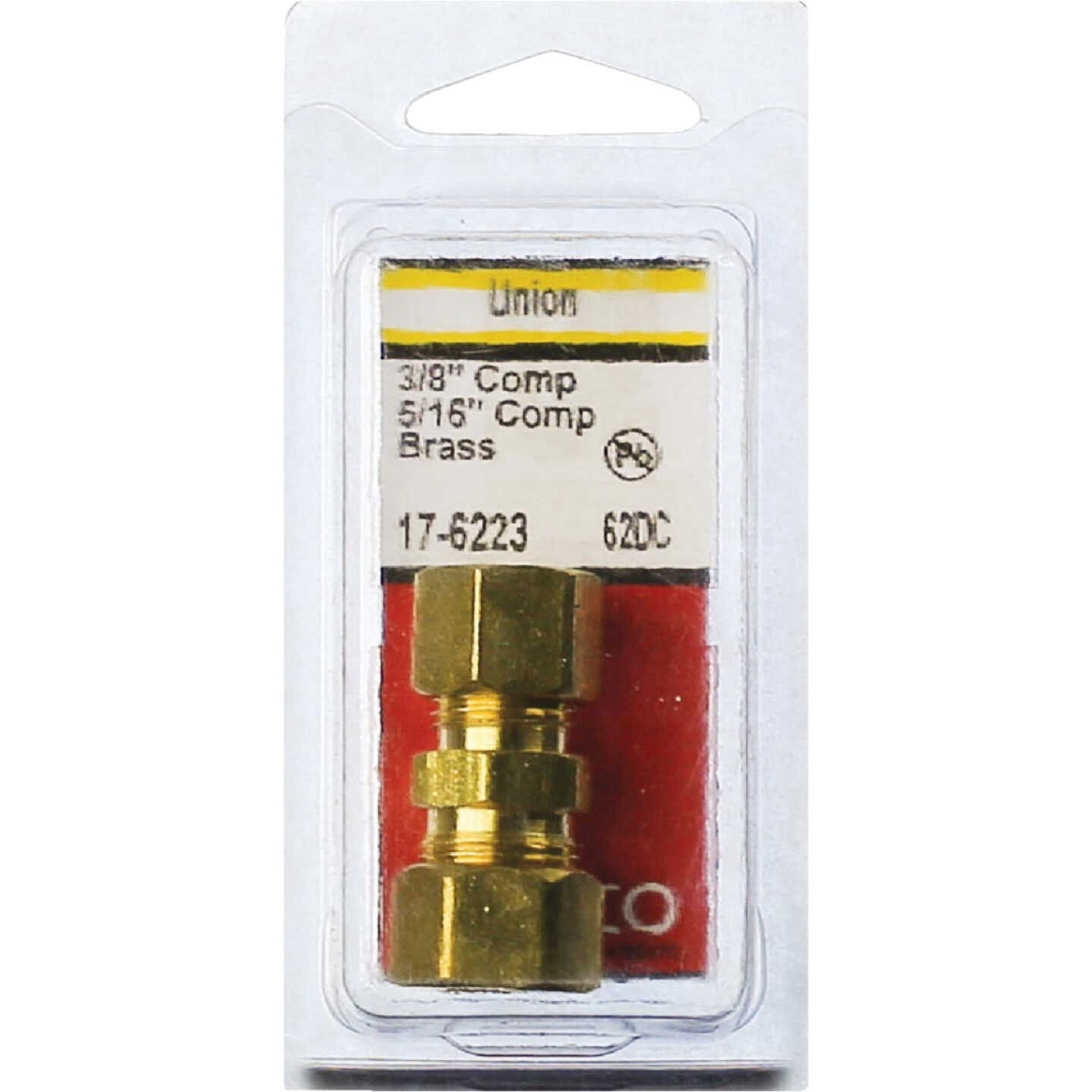 Lasco 3/8 In. x 5/16 In. Brass Reducing Compression Union Image 2