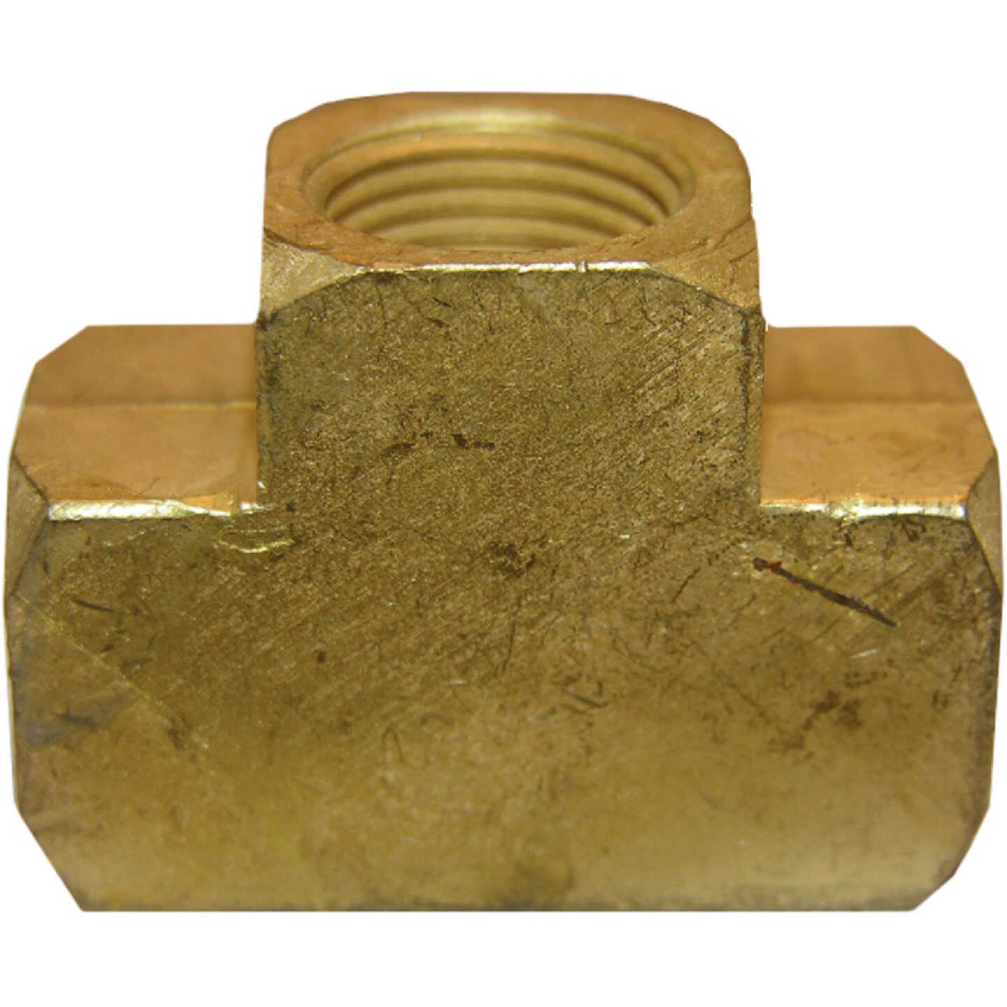 Lasco 3/8 In. FPT Yellow Brass Tee Image 1