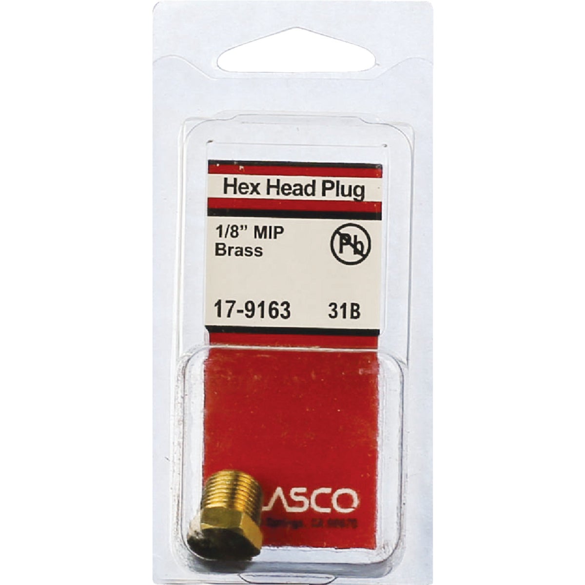 Lasco 1/8 In. MPT Brass Hex Head Plug Image 2