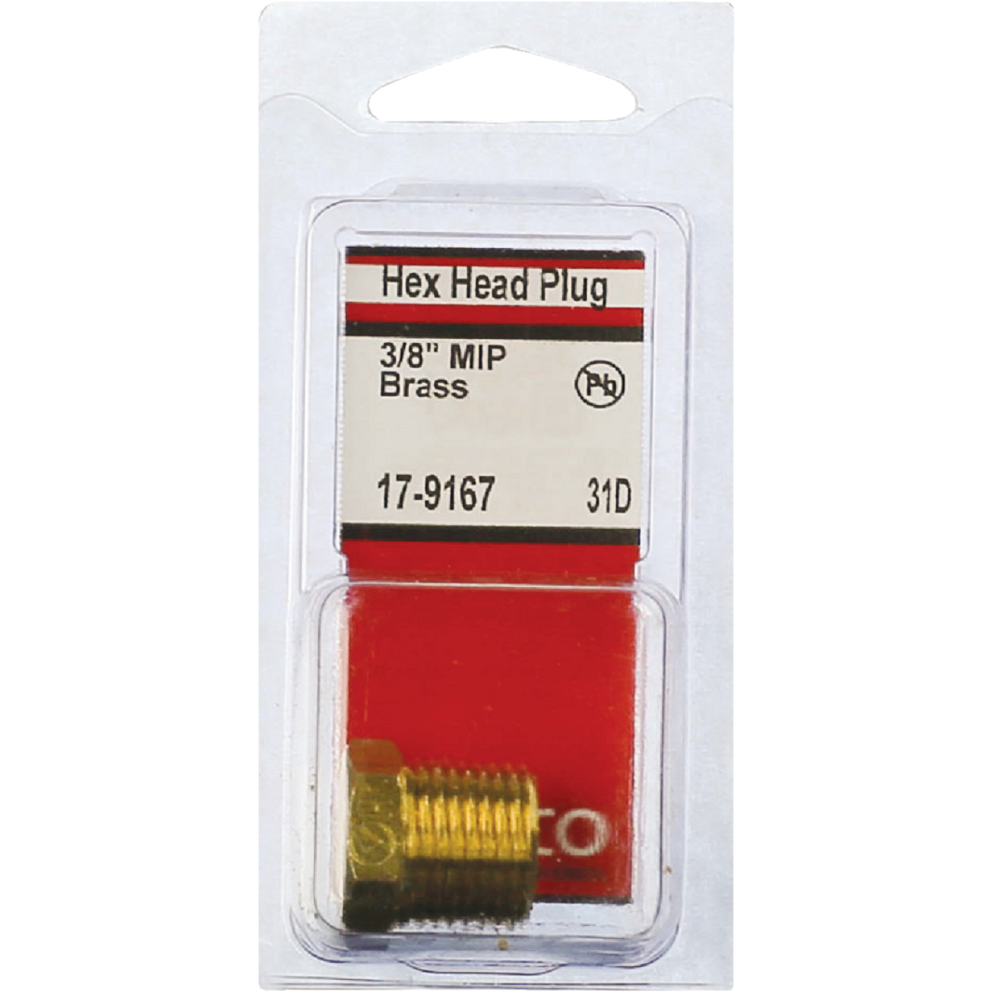 Lasco 3/8 In. MPT Brass Hex Head Plug Image 2