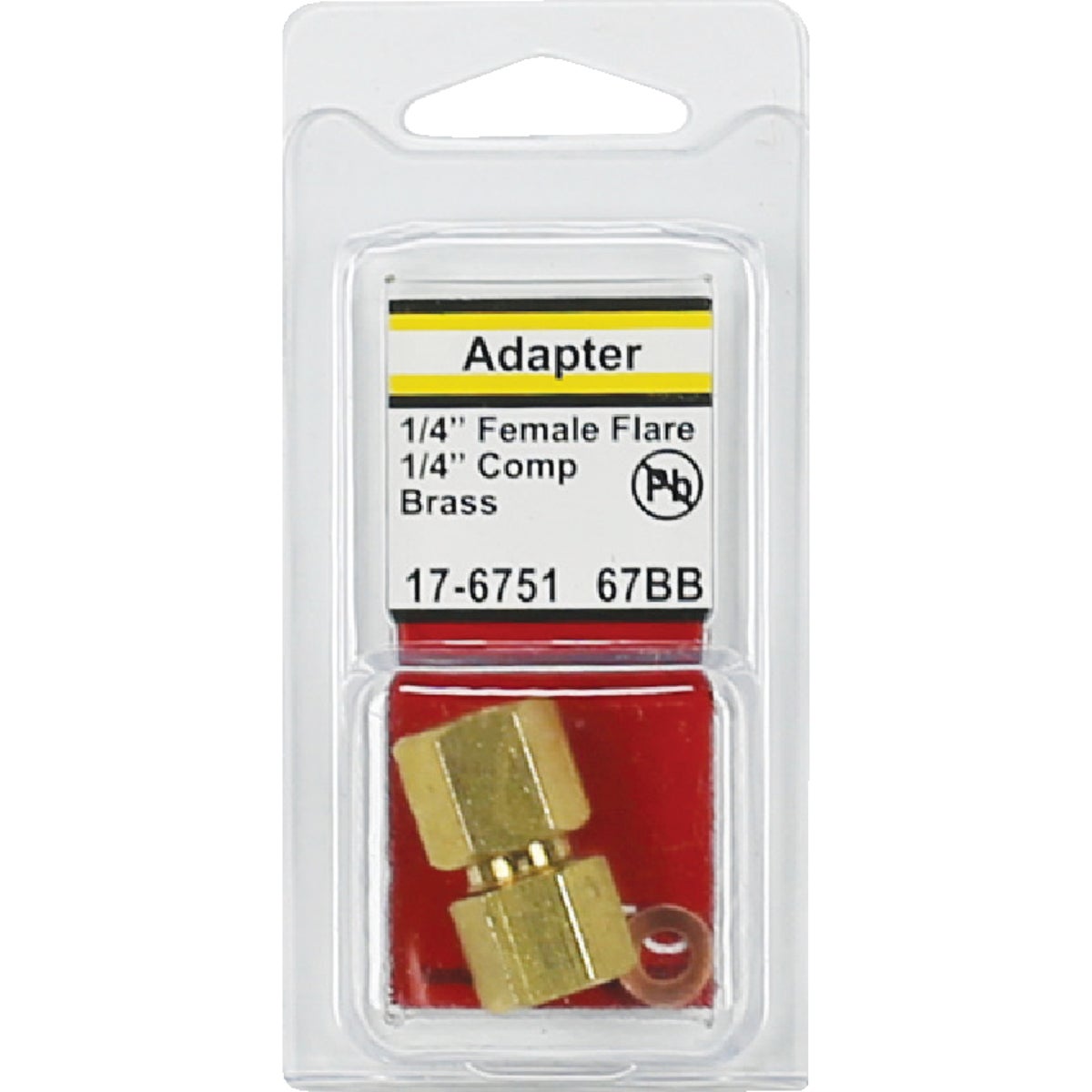 Lasco 1/4 In. F x 1/4 In. C Brass Flare Adapter Image 2