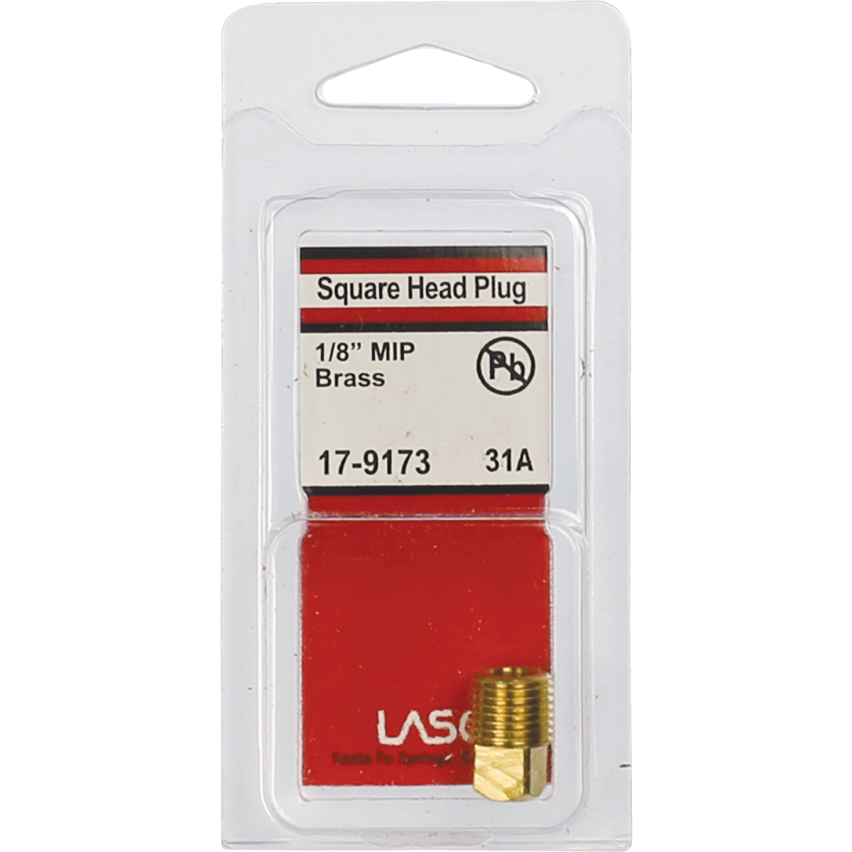 Lasco 1/8 In. MPT Brass Square Head Plug Image 2