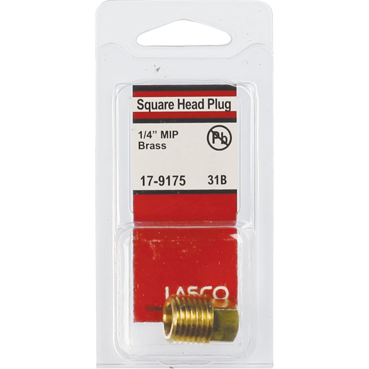 Lasco 1/4 In. MPT Brass Square Head Plug Image 2