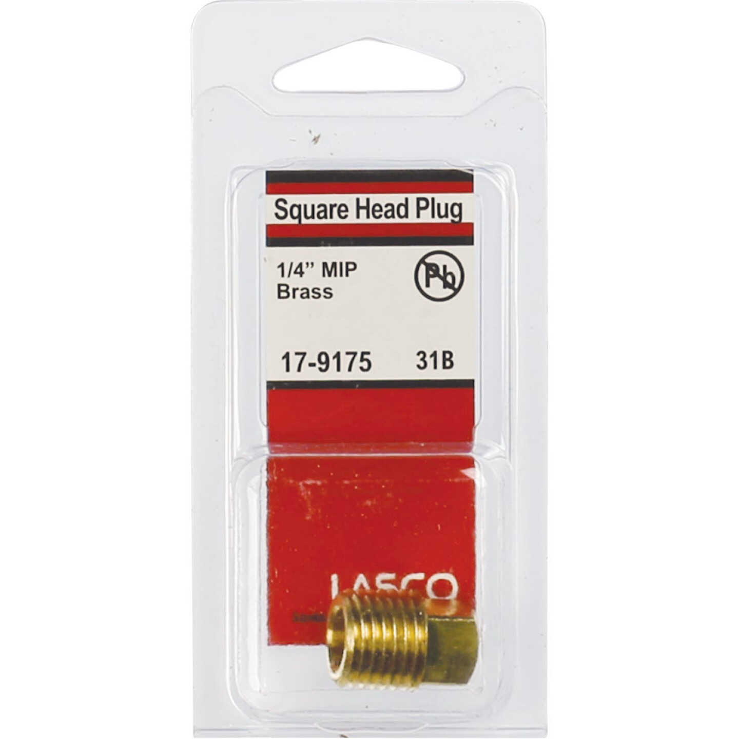 Lasco 1/4 In. MPT Brass Square Head Plug Image 2