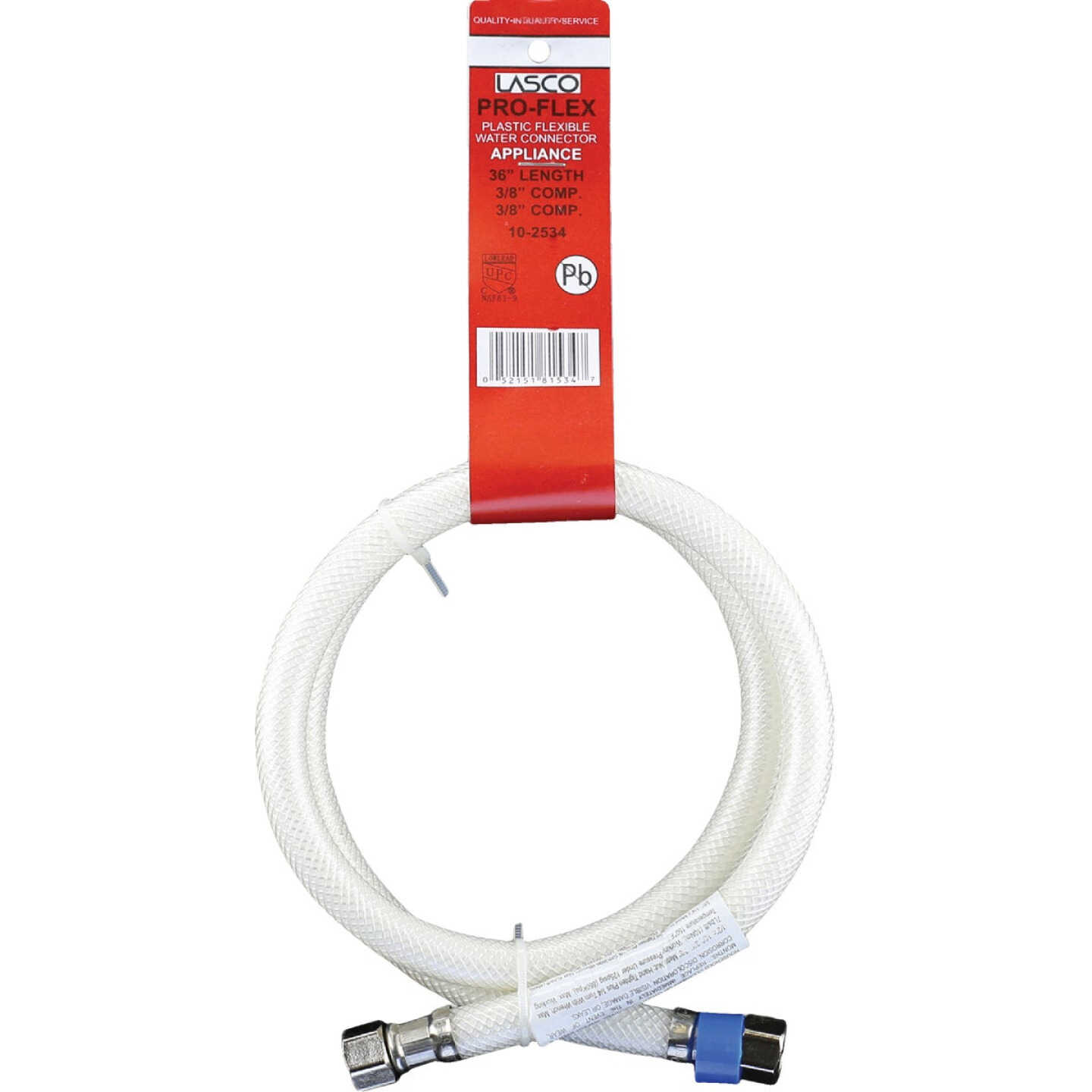 Lasco 3/8 In. C x 3/8 In. C x 36 In. L Braided Poly Vinyl Appliance Water Connector Image 2