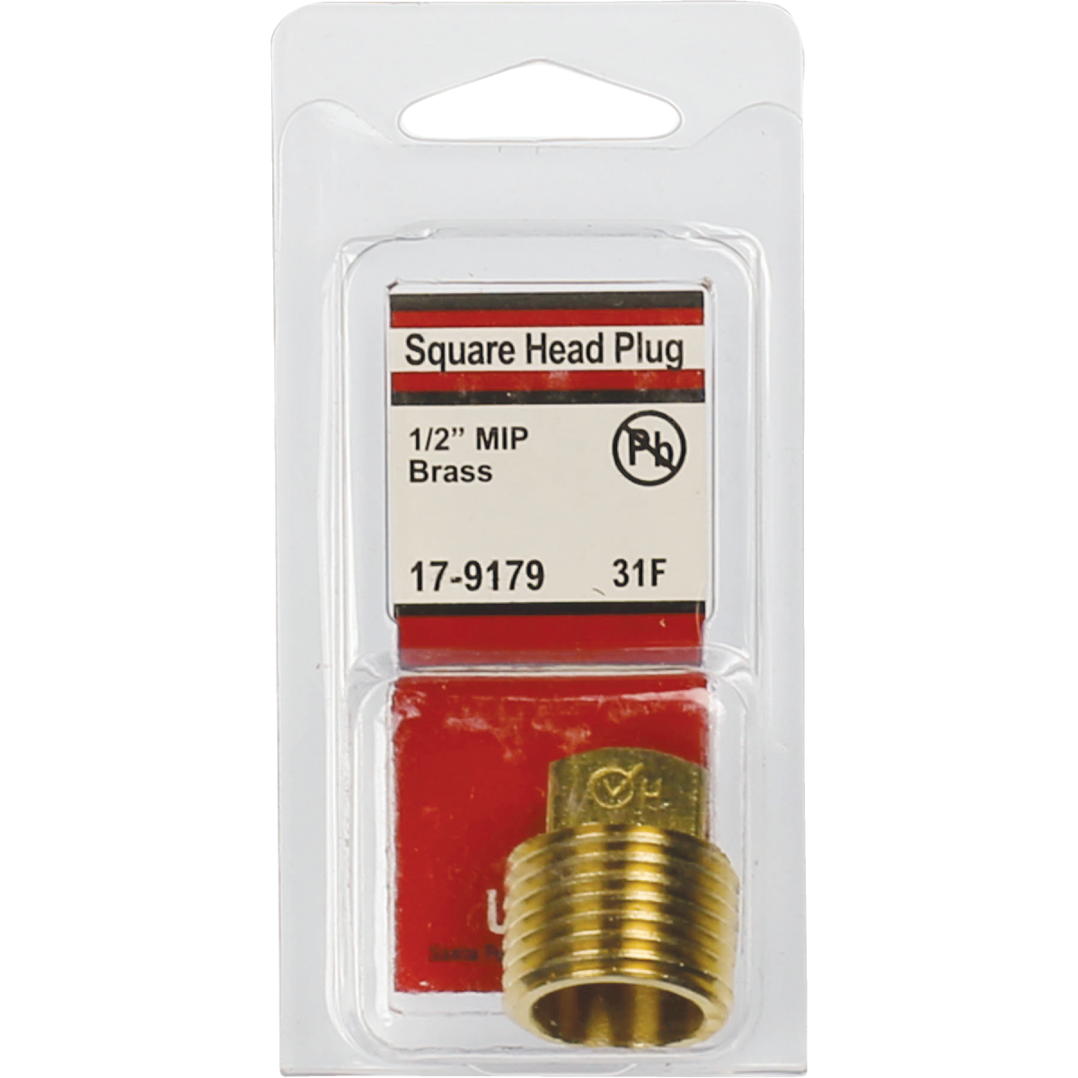 Lasco 1/2 In. MPT Brass Square Head Plug Image 2